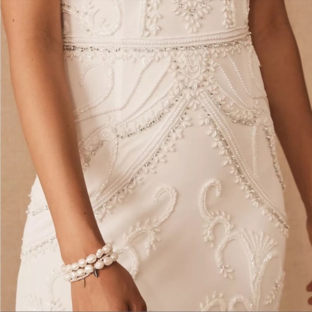 BHLDN Ivory Beaded V-Neck Wedding Gown - Picture 4 of 16